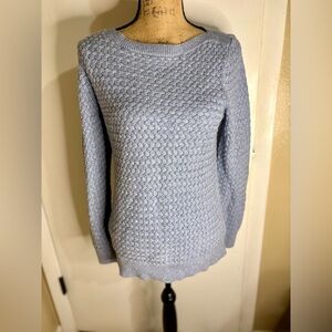 L.L. Bean Light Blue Textured Knit Sweater